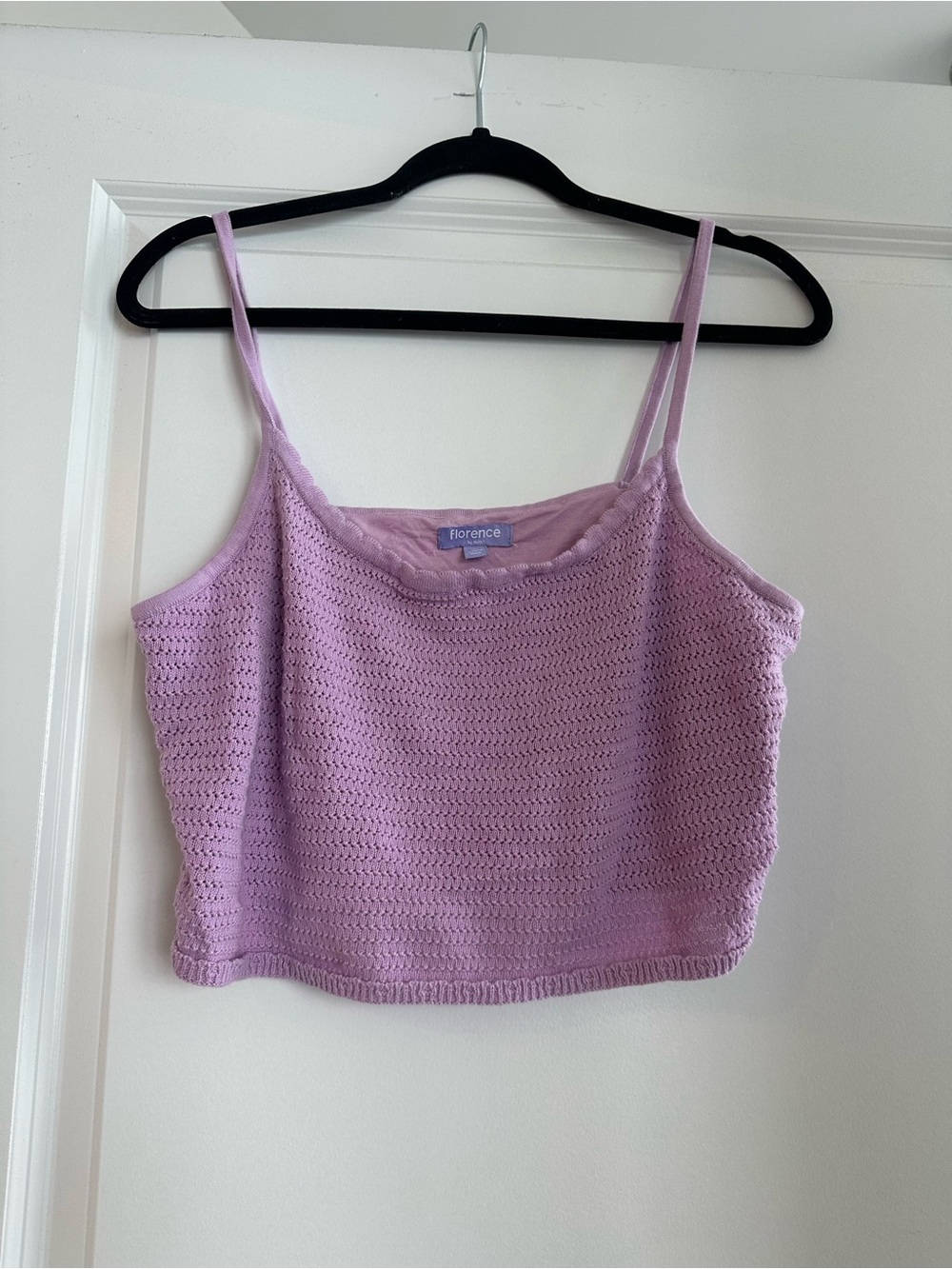 Florence Lilac Crochet Crop Tank Top